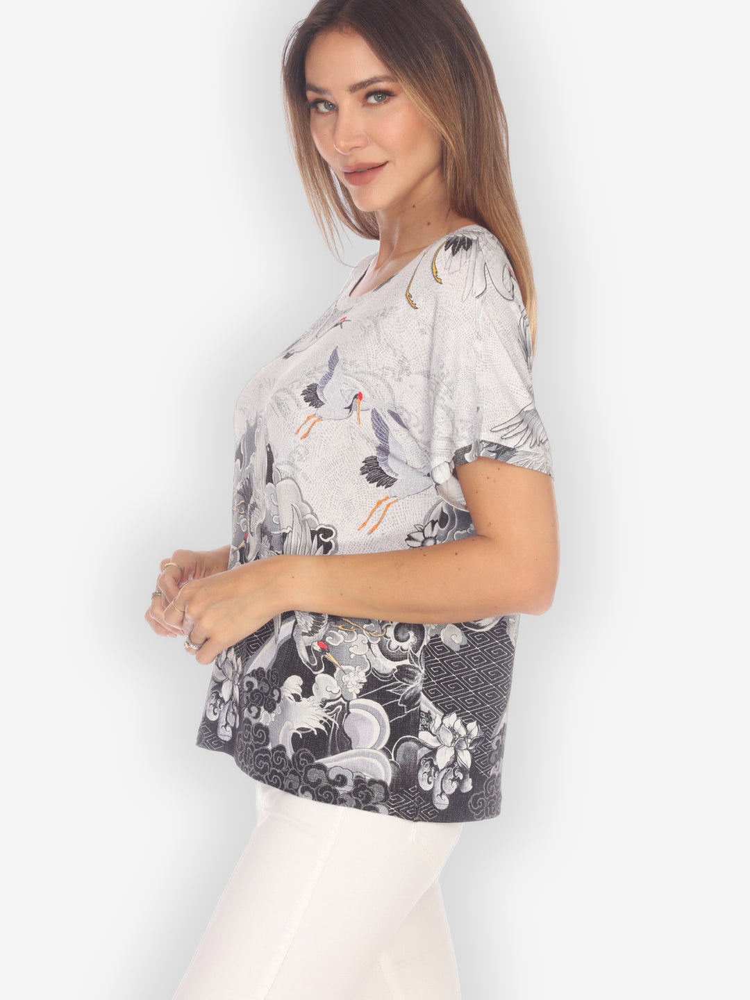 Crane Mountain Sky Cap Sleeves Tee
