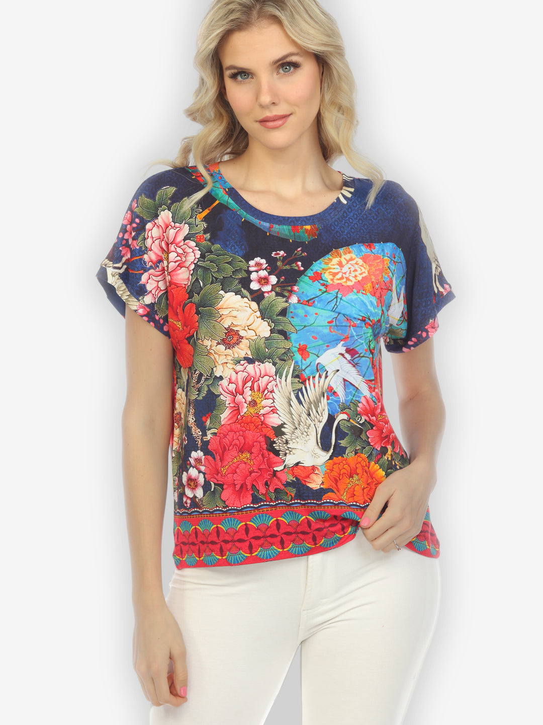Crane Mountain Sky Cap Sleeves Tee