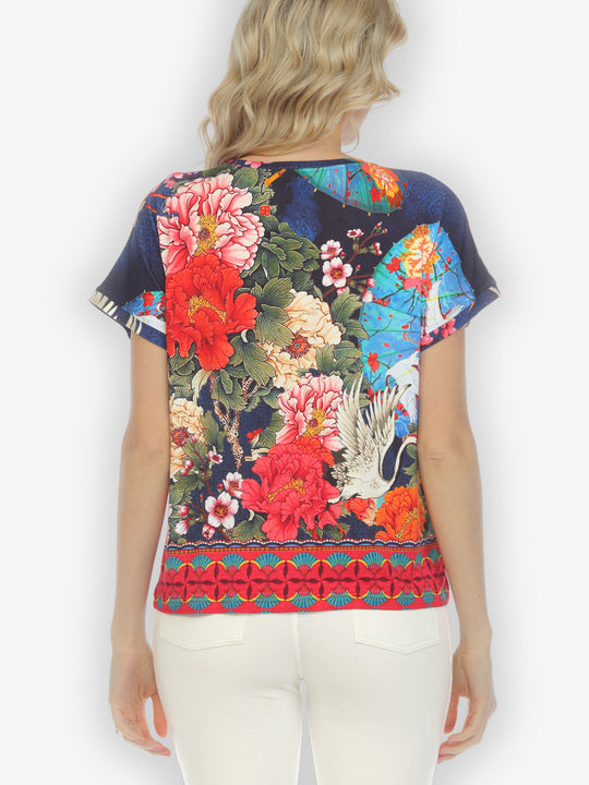 Crane Mountain Sky Cap Sleeves Tee