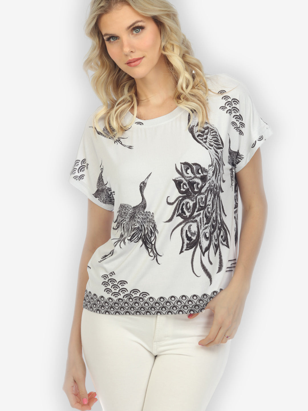 Crane Mountain Sky Cap Sleeves Tee