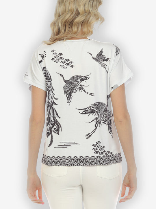 Crane Mountain Sky Cap Sleeves Tee