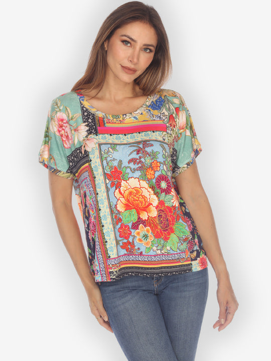 Crane Mountain Sky Cap Sleeves Tee