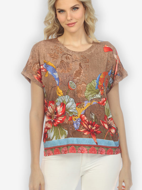Crane Mountain Sky Cap Sleeves Tee