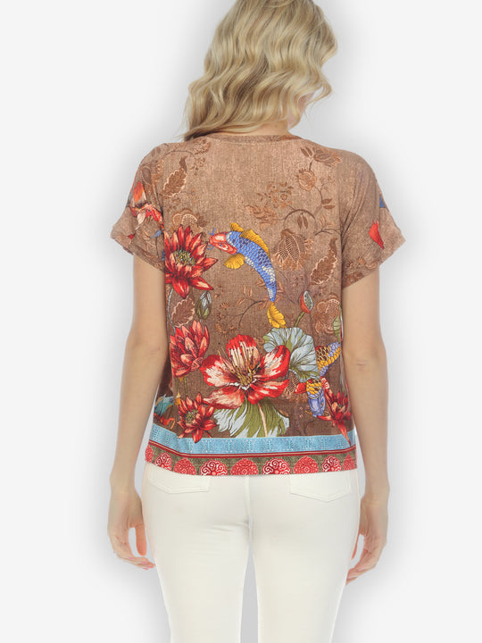 Crane Mountain Sky Cap Sleeves Tee