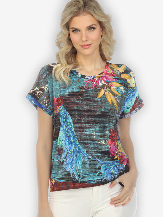 Crane Mountain Sky Cap Sleeves Tee