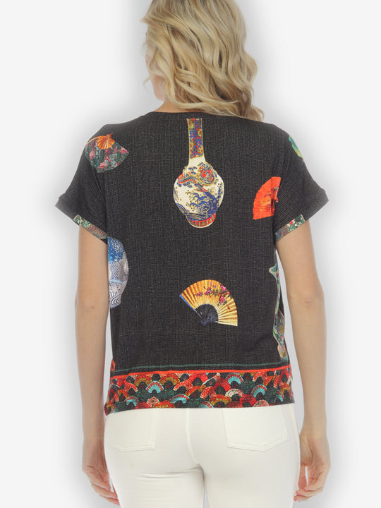 Crane Mountain Sky Cap Sleeves Tee
