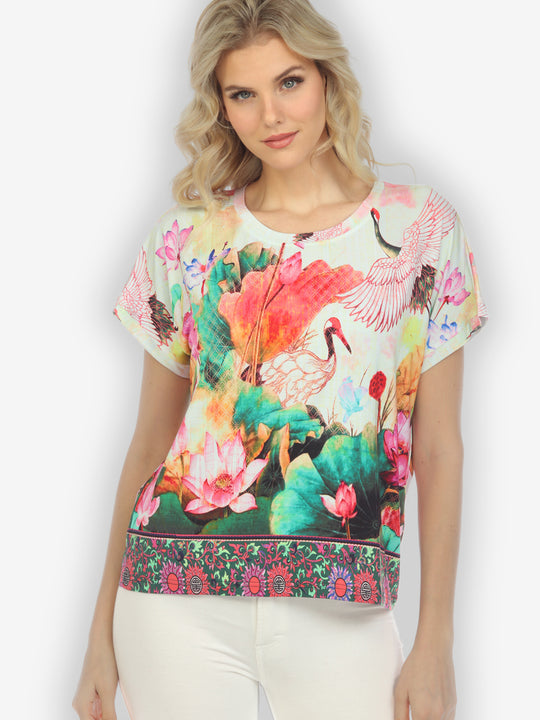 Crane Mountain Sky Cap Sleeves Tee
