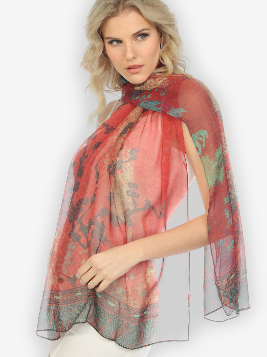 Vintage Vase Floral Silk Scarf