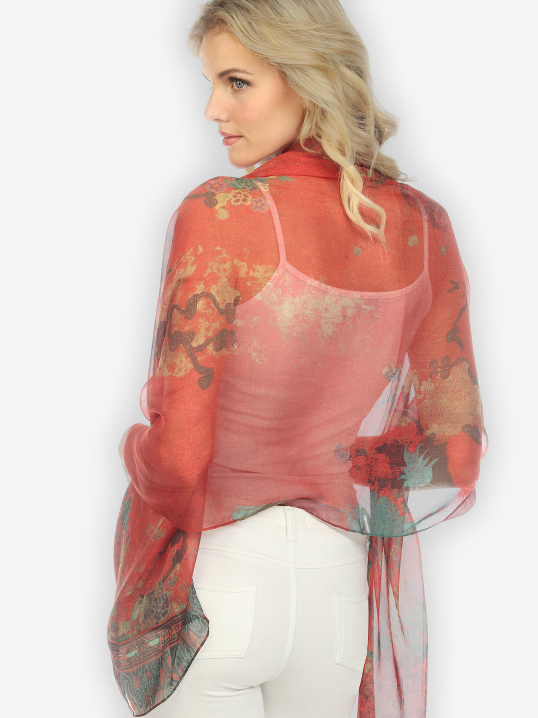 Vintage Vase Floral Silk Scarf