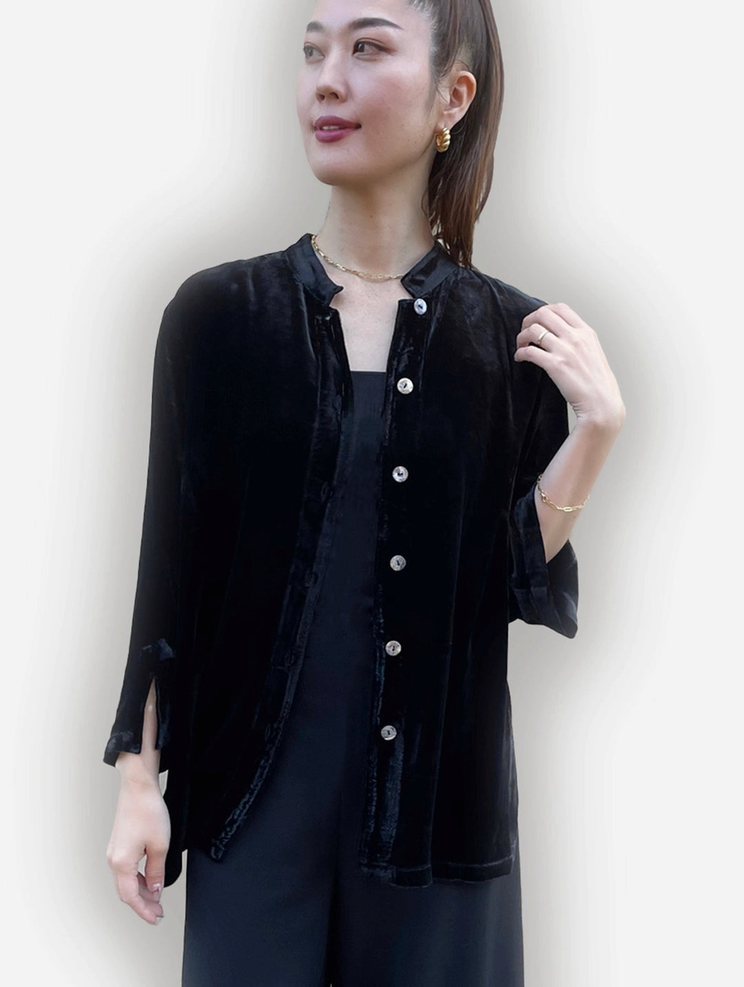 Citron Classic Velvet Blouse/Jacket